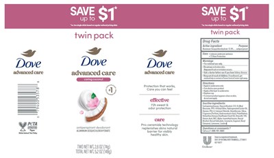 Artwork (Dove Advanced Care Caring Coconut Antiperspirant Deodorant 2 Pack    Artwork)